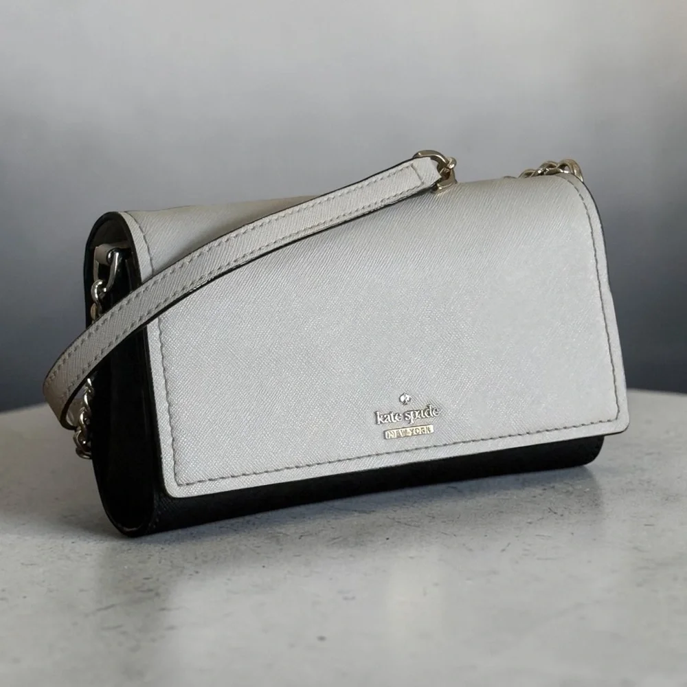 Kate Spade Cameron Street Corin Two-Tone Cream and Black Chain Crossbody Bag - Picture 3 of 12